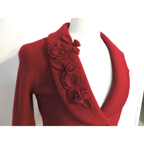 Marisa Christina Red Wool Jacket Size S - Picture 2 of 6